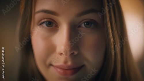 Woman Close Up Smiling Gently