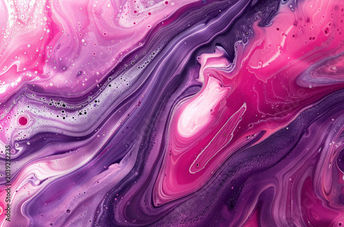 Photo of Pink and purple liquid fluid art pattern. Background texture for backdrops or mapping