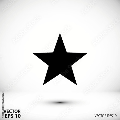 Black star shape icon symbol.
