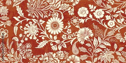 Photos Antique oriental floral vector pattern