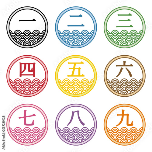Schilderij op canvas イラスト素材：ポイント,重要,チェック,注目,注意,数字