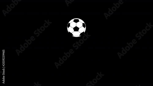 Simple Soccer Ball Bouncing Vertically on Transparent Background, Looping Animation