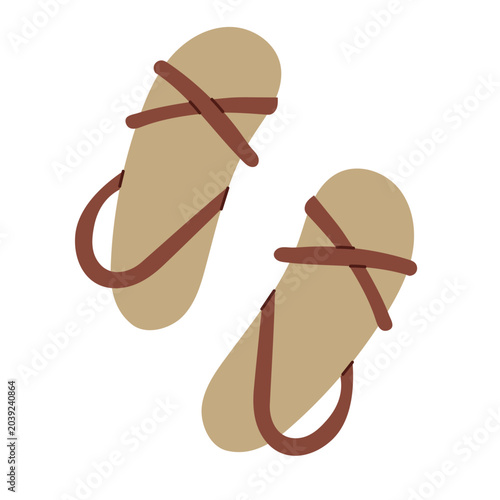 Photos Brown summer sandals illustration