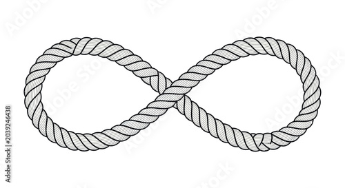 Schilderij op canvas Rope Infinity Loop Symbol Design.