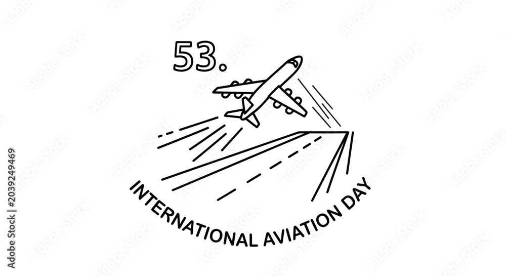 Fototapeta premium Airplane Taking Off International Aviation Day.