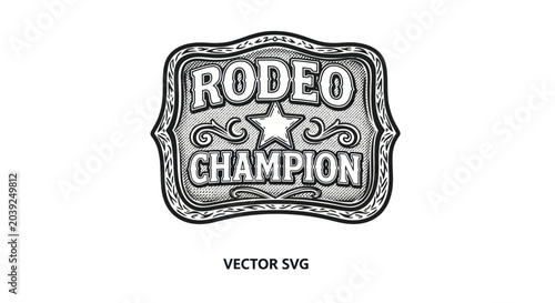Fotografía Rodeo Champion Logo Design Element.