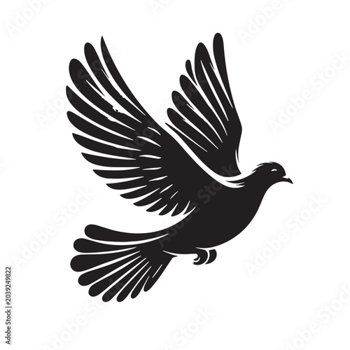 Schilderij op canvas Black peace Silhouette Vector, High Quality Illustration on White Background