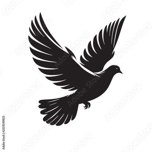 Billede på lærred Black peace Silhouette Vector, High Quality Illustration on White Background