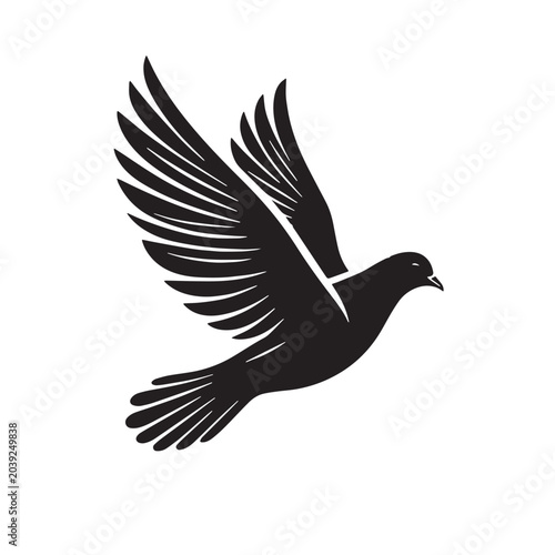 Foto Black peace Silhouette Vector, High Quality Illustration on White Background
