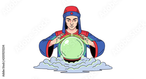 Obraz na płótnie Woman holding crystal ball reading.