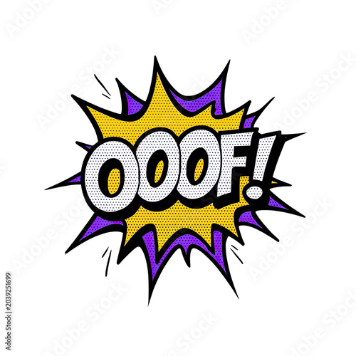 comic book explosion with oof text effect isolated on transparent background