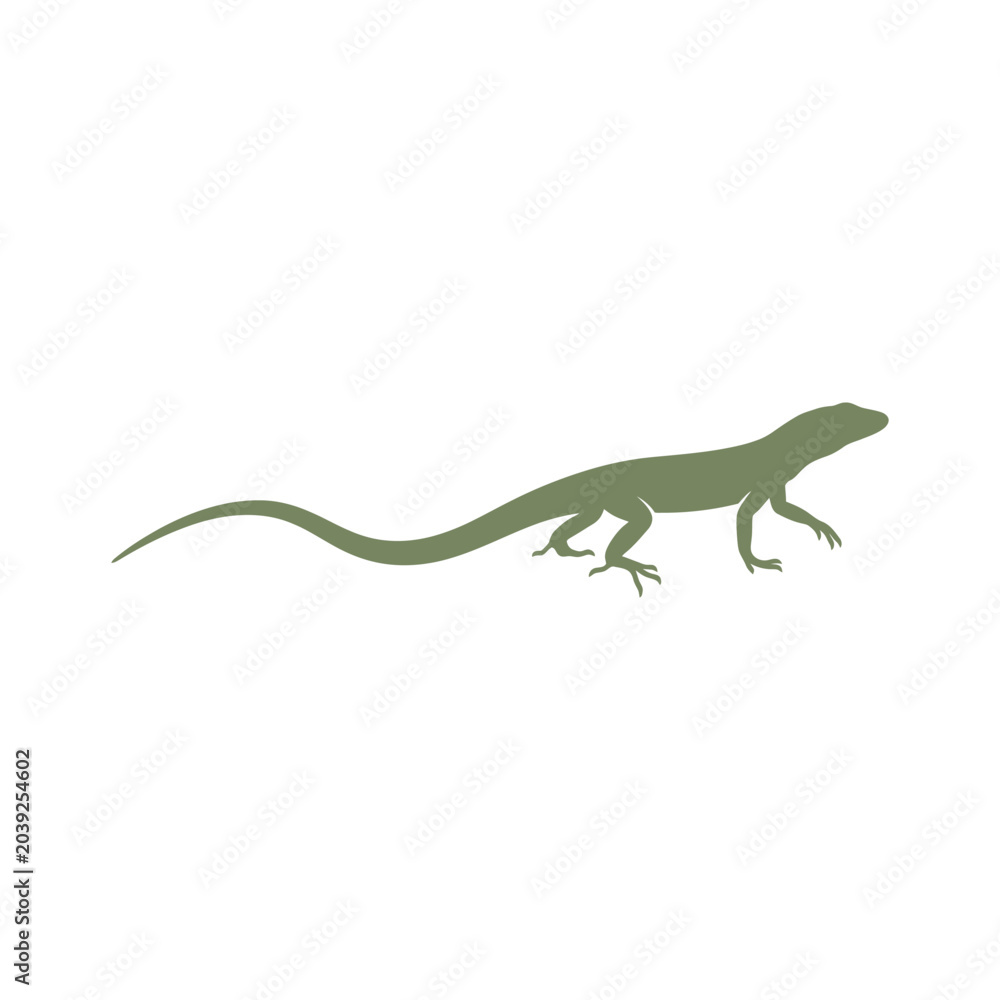 Fototapeta premium Lizard Silhouette Illustration for Wildlife and Nature Design