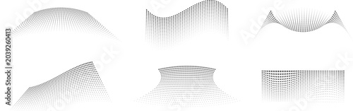 Fotografie Abstract white paper cut half tone curved edge shapes set with soft shadows