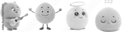 фотографія Cute Kawaii Character Collection Illustration