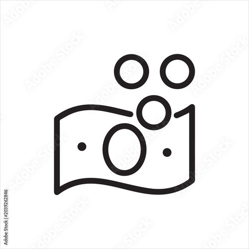 Foto Dollar banknote with bubbles icon