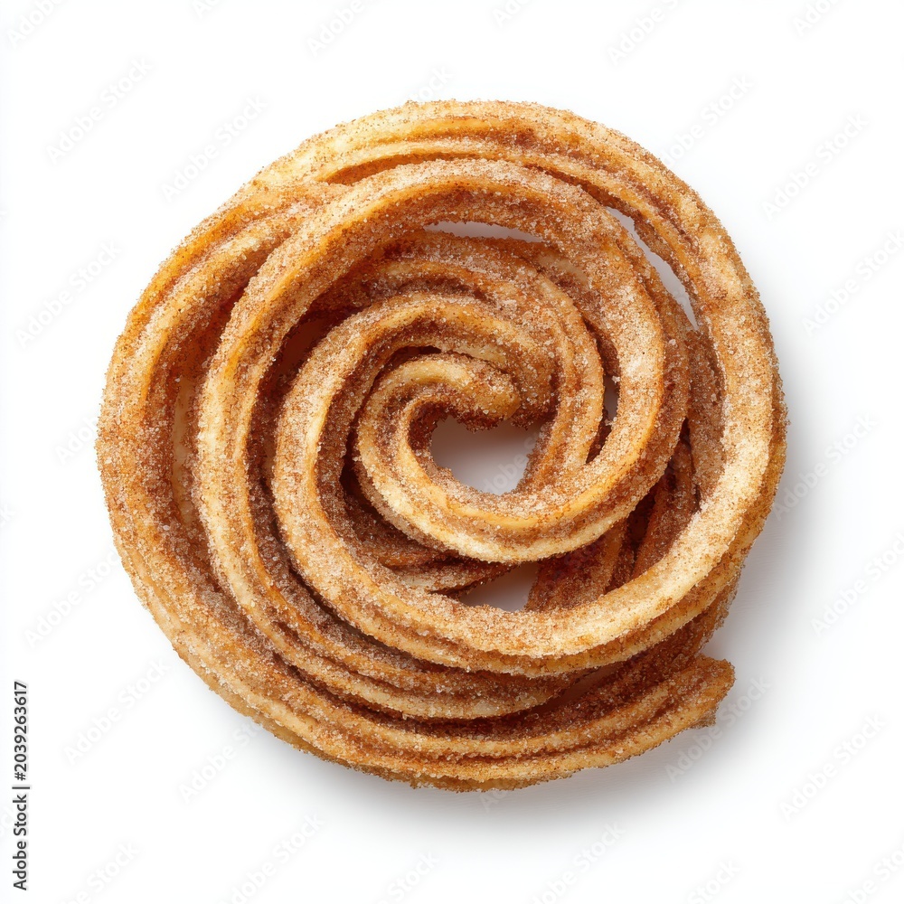 Fototapeta premium Crispy churros dusted with cinnamon sugar isolated on a white background