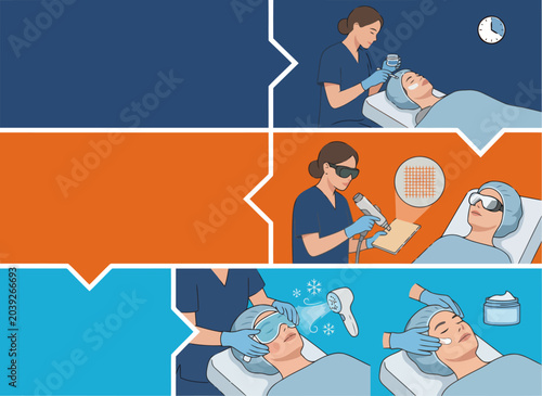 Foto Step-by-step guide illustrating post-laser treatment care