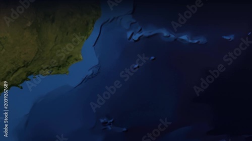 Animated Flight Path from Sao Paulo Brazil to Guangzhou China