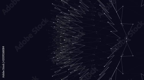Digital network connections and lines on dark background