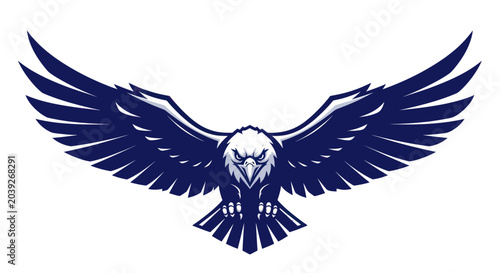 Obraz na płótnie Dark Blue Eagle Bird Flying Wings.