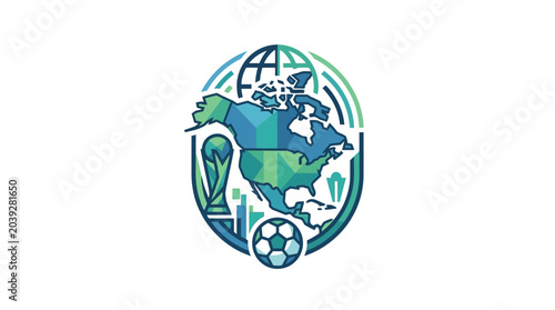 Φωτογραφία Green Earth Globe Icon Symbol.
