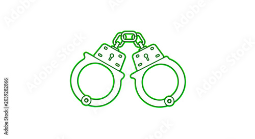 Cuadro en lienzo Handcuffs metal law enforcement device.
