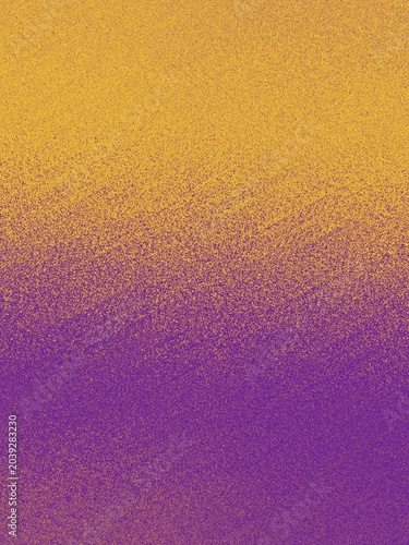 Vibrant gradient transitions from gold to purple. Texture resembles fine sand or powder, softly blurred. Abstract design evokes warmth and mystery. Ideal for backgrounds, digital art
