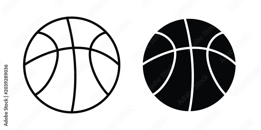 Obraz premium Basketball icon vector. Simple flat symbol. editable strokes