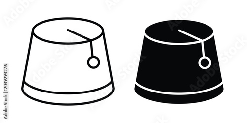 Konstfotografi Fez hat icon vector. Simple flat symbol. editable strokes