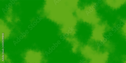 Billede på lærred Fresh emerald and green abstract background with classic comic dots and smooth pop art composition for multipurpose promotional graphics