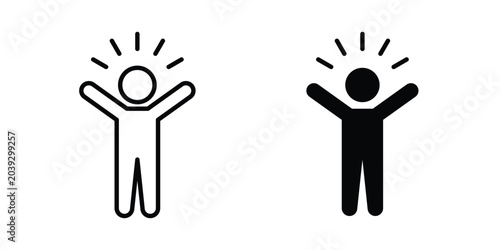 Quadro su tela Self confidence icon vector. Simple flat symbol. editable strokes