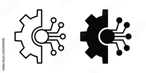 Technology icon vector. Simple flat symbol. editable strokes