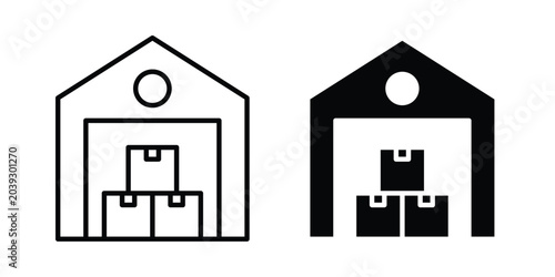 Photos Warehouse icon vector. Simple flat symbol. editable strokes