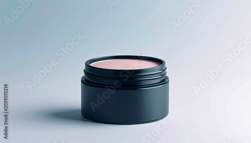 Minimalist cosmetic cream container with pink lotion, blank beauty product packaging