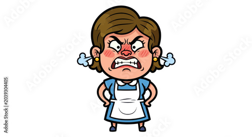фотографія Angry woman with brown hair.