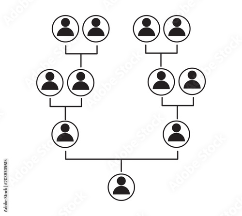фотографія Minimalist family tree diagram, genealogy chart vector, ancestry lineage icon se