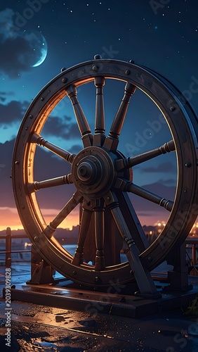 Large nautical wheel