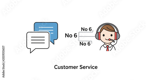 Customer service, call center, support, vector icons, illustration set