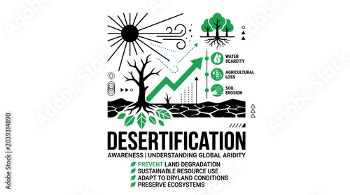 Photos Desertification Awareness: Global Aridity, Land Degradation, Soil Erosion, Water