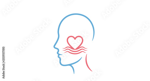 Bild auf Leinwand Heartfelt love in human head.