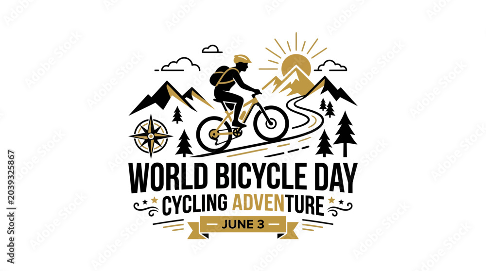 Fototapeta premium World Bicycle Day Cycling Adventure: Mountain Biking in Nature