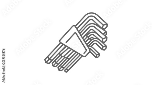 Valokuva Set of L-shaped hex keys for mechanical repairs