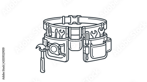 Foto Heavy duty professional contractor tool belt with buckle.