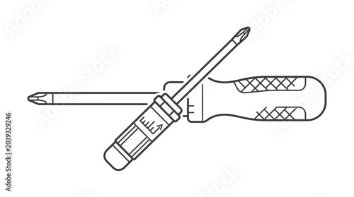 Foto Crossed Phillips and flathead screwdrivers hand tool icon