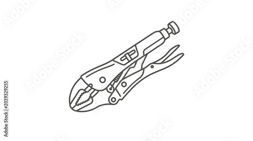 Foto Adjustable locking pliers wrench tool icon.