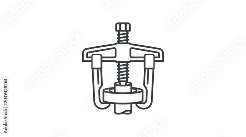 Canvas-taulu Two jaw pulley puller icon for engine maintenance.