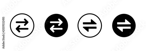Exchange icon set. Exchange arrow symbols collection, Icon pack in line and solid power