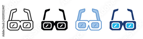 Canvas Print 3d glasses icon set multiple style collection