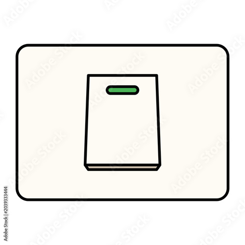 Electric Light Switch Cartoon Style Illustration Isolated