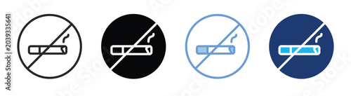 No smoking icon set multiple style collection